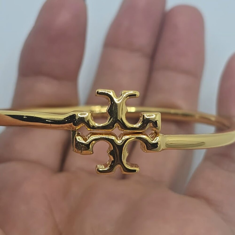 Tory Burch Gold Logo Cuff Bracelet